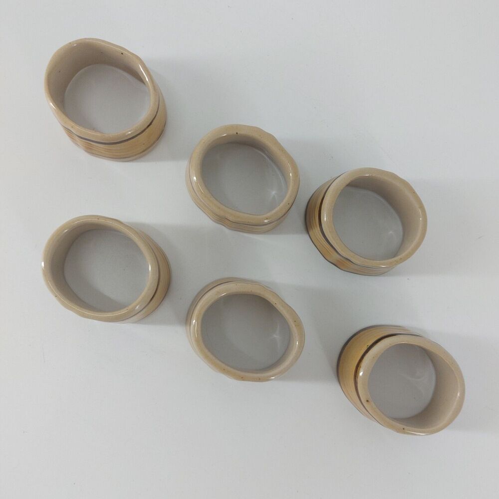 Ceramic Napkin Rings Hand painted Dinner Table Home Decor - Picture 2 of 7